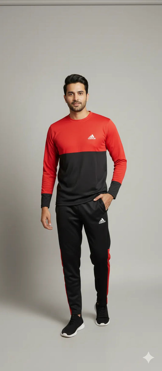 Men's Full sleeve's Tracksuit "Adidas"Red ♥️